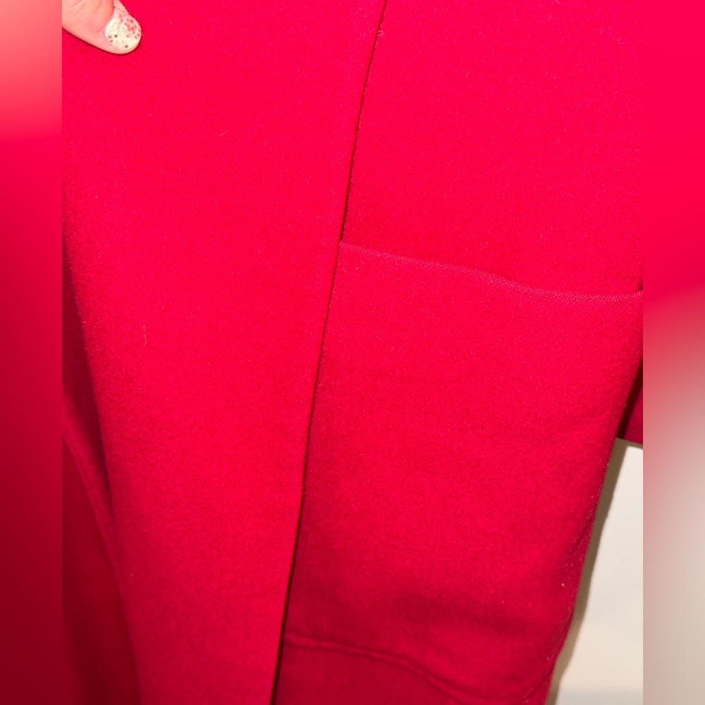 Vintage 100% Camel Hair Cherry Red Longline Coat — ILGWU | Size L/XL - Picture 3 of 6